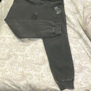 Men's OVO Gray Jogger Sweatpants Size L